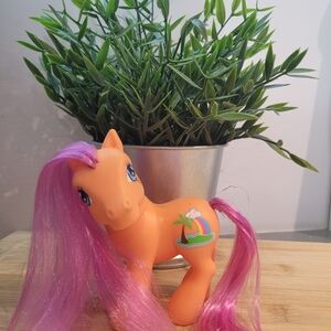 Orange Pony Toy with Pink Hair